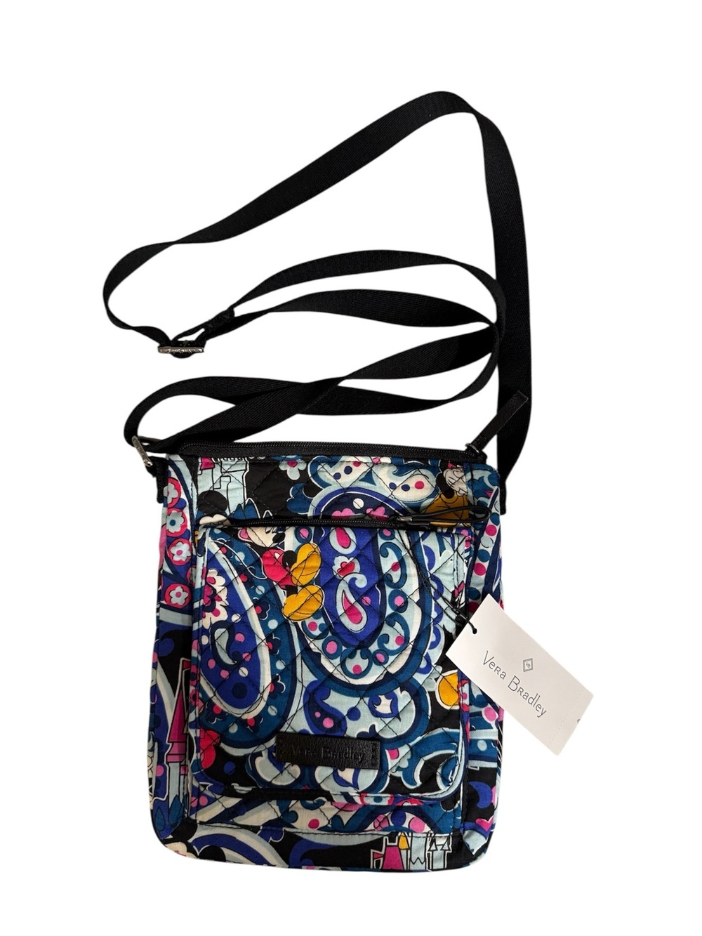 NWT Vera Bradley Disney Mickey Mouse whimsical Paisley Crossbody Bag